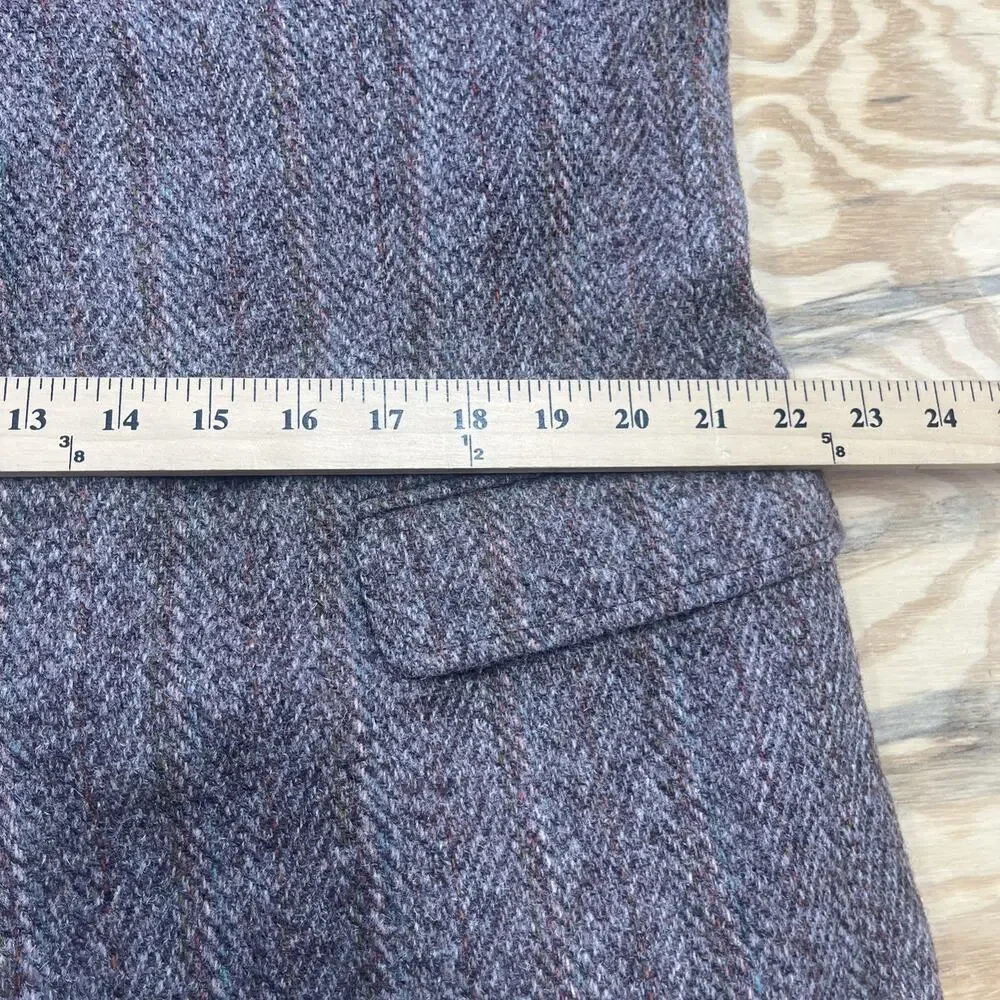 Harris Tweed Mens Herringbone Blazer Jacket 44R Pure Scottish Wool Unstructured